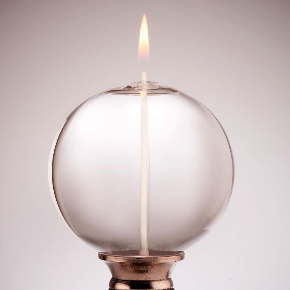 LARGE CORKED ROUND GLASS CANDLE
