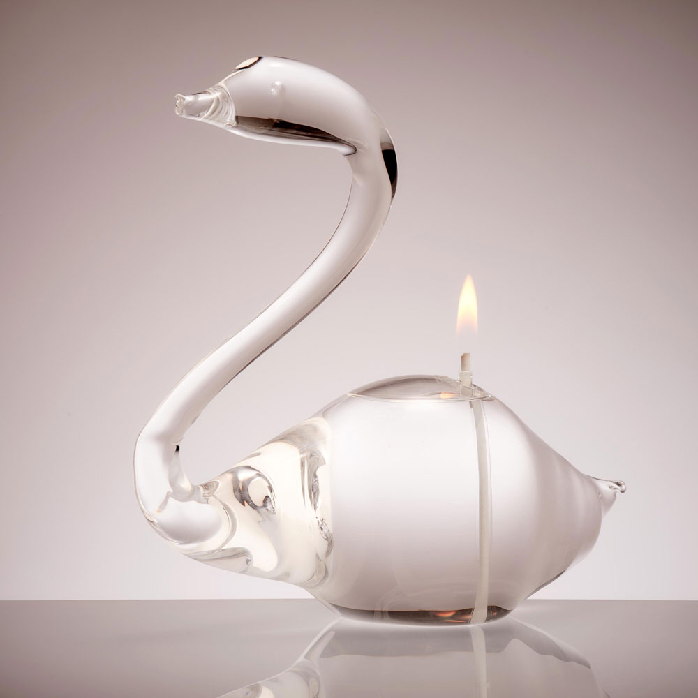 Swan Glass Candle